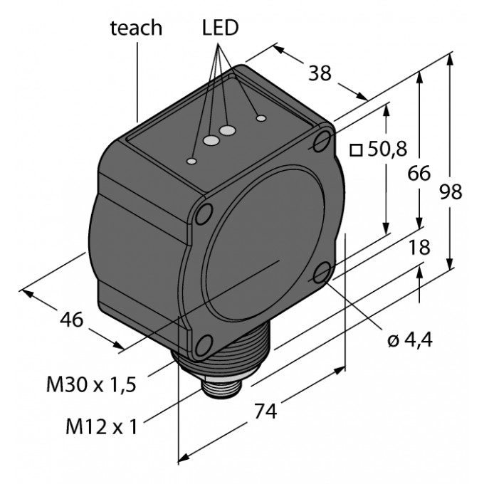 Радарный датчик ретро-рефлективный датчик - QT50R-EU-RHQ - 3054276 TURCK 23845