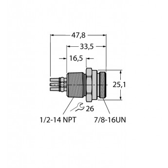 Аксессуары для полевых шинФланцевые соединители - RSFV48 - 6604441 TURCK 24084