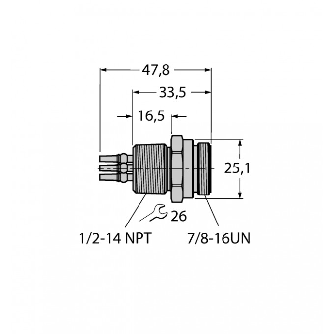 Аксессуары для полевых шинФланцевые соединители - RSFV48 - 6604441 TURCK 24084