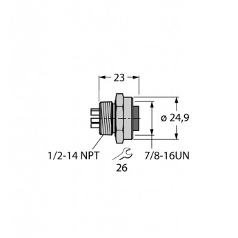 Аксессуары для полевых шинФланцевые соединители - RKFV48 - 6604406 TURCK 24086