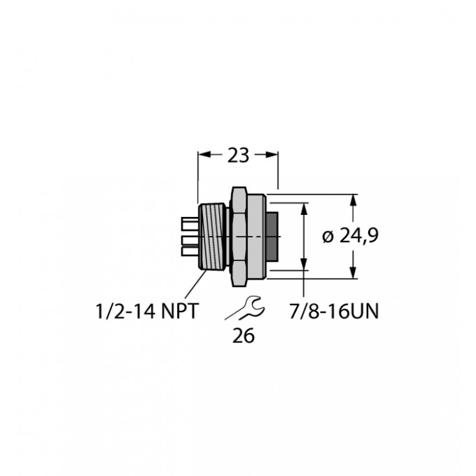 Аксессуары для полевых шинФланцевые соединители - RKFV48 - 6604406 TURCK 24086