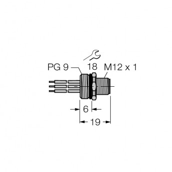 Аксессуары для полевых шинФланцевые соединители - FSV49 - 6604378 TURCK 24087