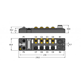 Модуль ввода/вывода блочный PROFIsafe / PROFINETДискретные каналы безопасности, стандартные универсальные дискретные каналы, порты IO-Link Мастер - TBPN-L1-FDIO1-2IOL - 6814053 TURCK 24280