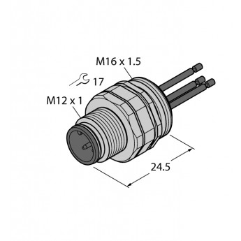 Аксессуары для соединителейфланцевая вилка с витыми жилами, фронтальный монтаж - EC-FSDE4-0,5/16 - 6934624 TURCK 506824