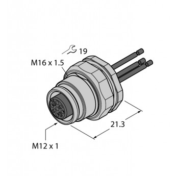 Аксессуары для соединителейфланцевая розетка с витыми жилами, монтаж сзади - EC-FKFD4-0,5/16 - 6934552 TURCK 506922