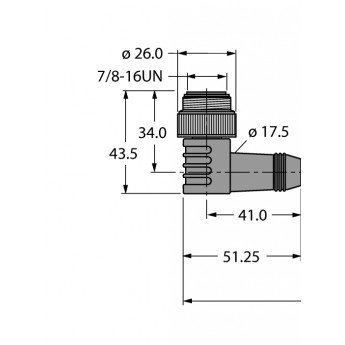 Сила кабеля:Оболочка кабеля TPE - WSM-RKM40-2M - 6915287 TURCK 507170
