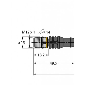 Кабель привода/датчика, ПУРСоединительный кабель - RSC4.4T-5/TXL - 6625528 TURCK 507300