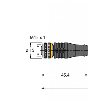 Кабель привода/датчика, ПУРКабельный соединитель - RKS4.4T-1-RSS4.4T/TXL - 6626355 TURCK 507488