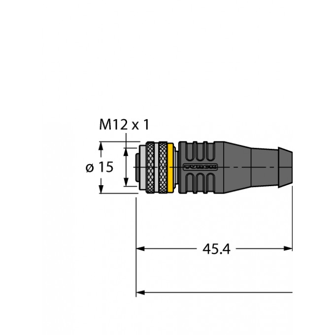 Кабель привода/датчика, ПВХКабельный соединитель - RKS12T-1-RSS12T/TEL - 6626931 TURCK 507589