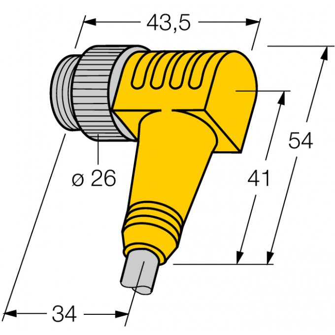 Круглый соединитель 7/8""Соединитель вилка 7/8"" - WSM31-2M - 6915230 Turck" TURCK 507720