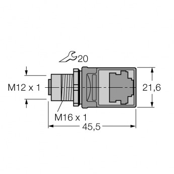 Аксессуары для полевых шинНастенный, проходной. - FKSDD-RJ45SF-44 - 6611523 TURCK 507960