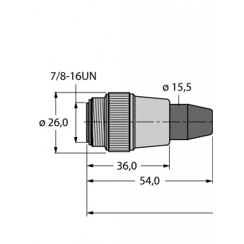 Сила кабеля:оболочка кабеля PUR 5-полярный - RSM52-15M - 6914144 TURCK 508052