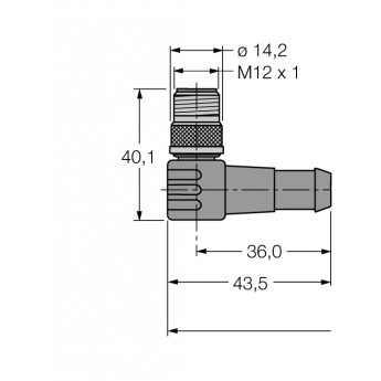 PROFIBUS кабель: оболочка кабеля PUR - WSSW-RKSW451-2M - 6914246 TURCK 508255