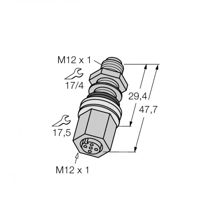 Принадлежности для кабелей приводов/датчиковПроходник для кабеля в стене - FKFS4.5/M12 - 6922807 TURCK 508465