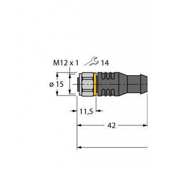 Соединительные кабели для датчиков и приводов / PP-EPDMКабельный соединитель - RKCV4T-0,3-RSCV4T/TFW TURCK 508481