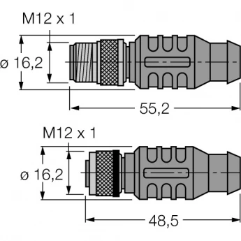 PROFIBUS кабель: оболочка кабеля PUR - RSSW-D9WH/T-RKSW-451-2M-2M - 6915924 TURCK 508640