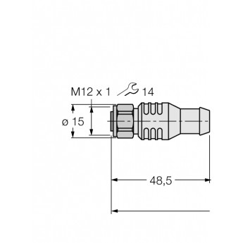 Разъем M12 x 1 ""мама"" - FB-RK4.5T-5/S2500 - 7030281 Turck" TURCK 509356