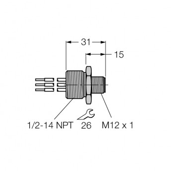 Аксессуары для полевых шинФланцевые соединители - FSV49-0,3M/14,5/C1117 - 6602107 TURCK 509813