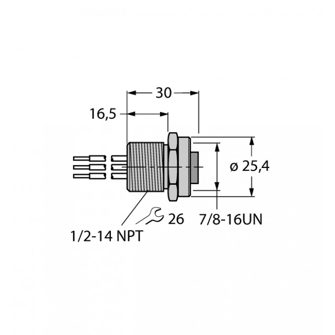 Аксессуары для полевых шинФланцевые соединители - RKFV49-0,3M/14,5/C1117 - 6602475 TURCK 509859