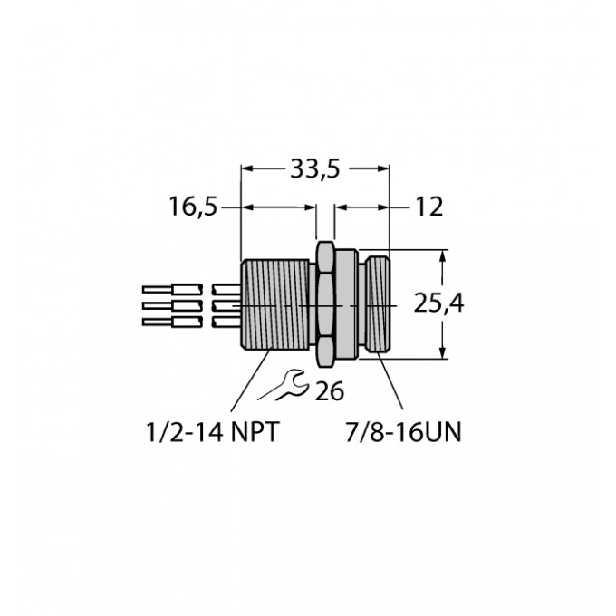 Аксессуары для полевых шинФланцевые соединители - RSFV48-0,3M/14,5/C1117 - 6611022 TURCK 509900