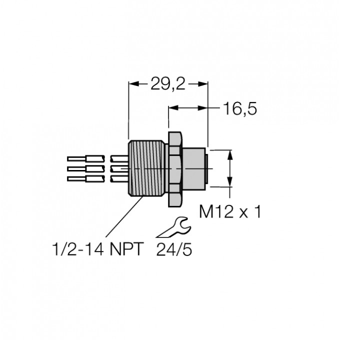 Аксессуары для полевых шинФланцевые соединители - FKV48-0,3M/14,5/C1117 - 6611025 TURCK 509934