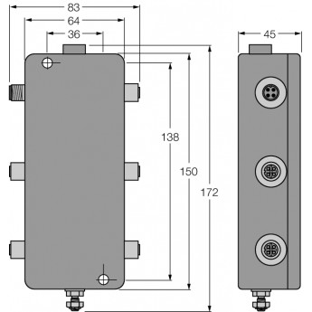 FOUNDATION™ fieldbus IP67 разветвительный модуль, 4-канальный - JBBS-49SC-E413/EX - 6611433 TURCK 510045