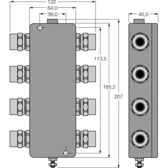FOUNDATION™ fieldbus IP67 соединительная коробка, 6-канальный - JBBS-49SC-T615B/EX - 6611443 TURCK 510048