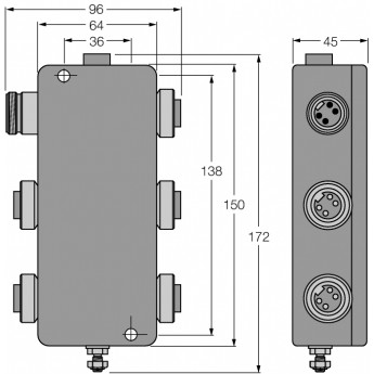 FOUNDATION™ fieldbus IP67 разветвительный модуль, 4-канальный - JBBS-49SC-M413/EX - 6611437 TURCK 510049