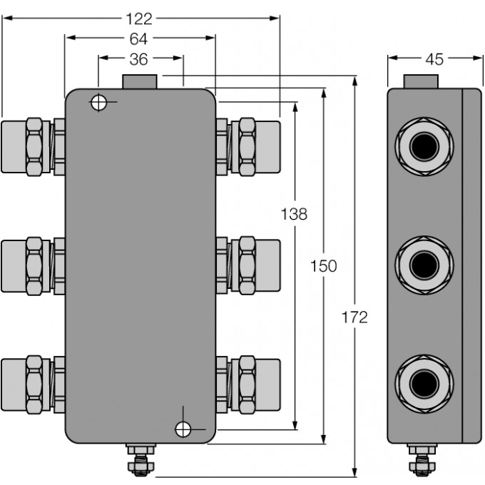 PROFIBUS-PAIP67 разветвительный модуль, 4-канальный - JBBS-48-T415B/EX - 6611421 TURCK 510073
