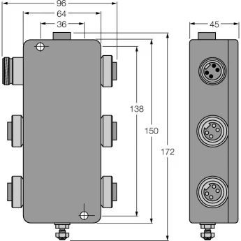 PROFIBUS-PAIP67 разветвительный модуль, 4-канальный - JBBS-48-M413/3G - 6611404 TURCK 510082