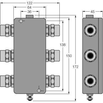 PROFIBUS-PAIP67 разветвительный модуль, 4-канальный - JBBS-48-T415/3G - 6611420 TURCK 510087