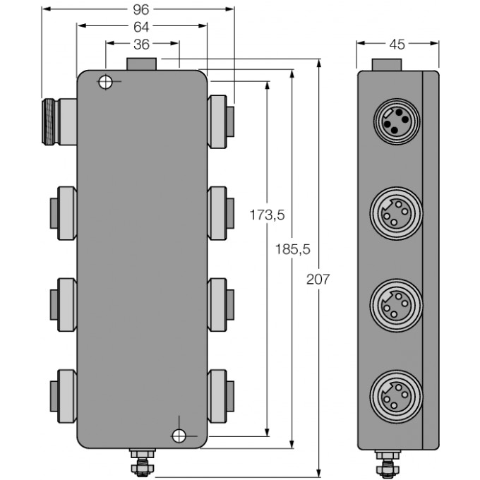 FOUNDATION™ fieldbus IP67 разветвительный модуль, 6-канальный - JBBS-49-M613/EX - 6611431 TURCK 510103