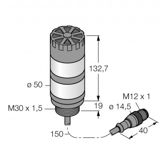 Светодиодный индикаторсигнальная колонна - TL50GRAQP - 3083229 TURCK 512076