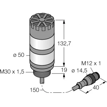 Светодиодный индикаторсигнальная колонна - TL50HGRAQP - 3014606 TURCK 512093