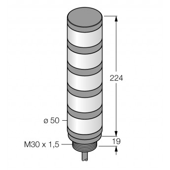 Светодиодный индикаторсигнальная колонна - TL50WBGYR - 3083225 TURCK 512099