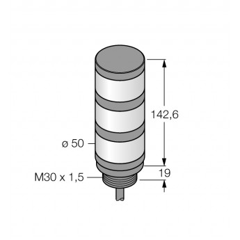 Светодиодный индикаторСветодиодный башенный индикатор повышенной яркости - TL50HGYR - 3014595 TURCK 512100