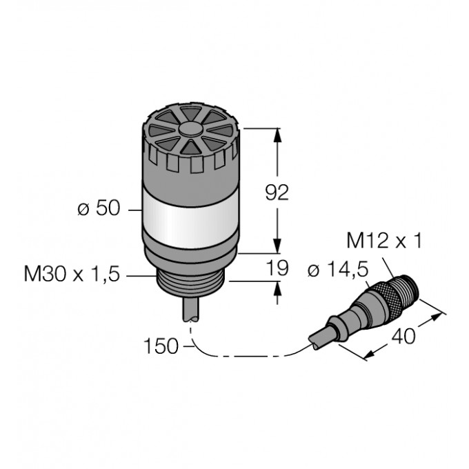 Светодиодный индикатородноцветный звуковой многофункциональный сигнализатор - TL50HRAQP - 3014604 TURCK 512131