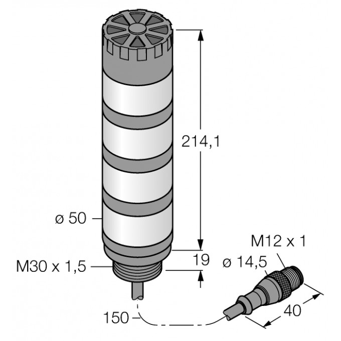 Светодиодный индикаторсигнальная колонна - TL50HBGYRAQP - 3014610 TURCK 512135