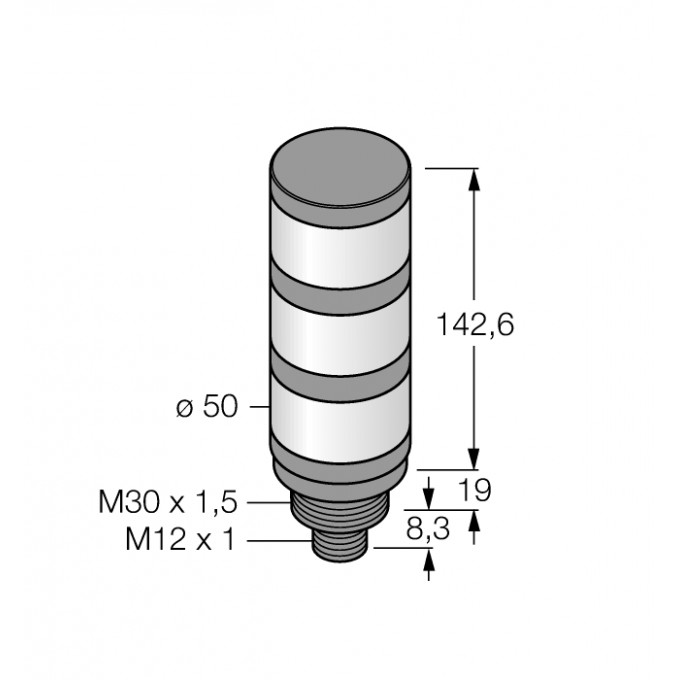Светодиодный индикаторсигнальная колонна - TL50GYRQ - 3081861 TURCK 512136