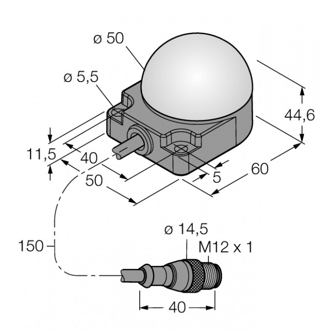 Светодиодный индикатормаяк - K50FLGRXPQP - 3083418 TURCK 512150